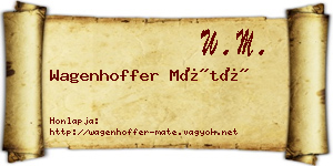 Wagenhoffer Máté névjegykártya