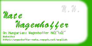 mate wagenhoffer business card